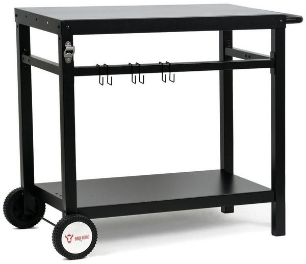 BBQ-Toro Grillablagetisch Grillwagen 85 x 50 x 81cm, Metall Grilltisch mit großer Arbeitsfläche
