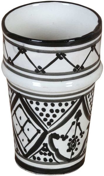 Marokkanische Keramik Tasse Sakina Schwarz