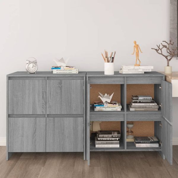 vidaXL Sideboards 2 Stk. Grau Sonoma 70x41x75 cm Holzwerkstoff 3098095