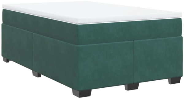 vidaXL Boxspringbett mit Matratze Dunkelgrün 120x190 cm Samt 3285272