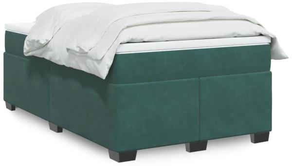 vidaXL Boxspringbett mit Matratze Dunkelgrün 120x190 cm Samt 3285272