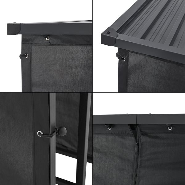 Brennholzregal Yakutat Schwarz 145x143x70 cm [casa. pro] Bild 6