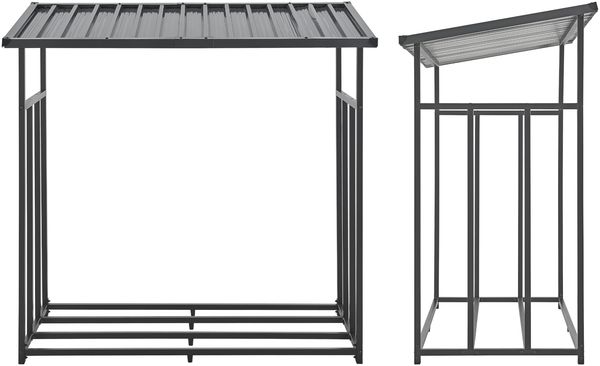 Brennholzregal Yakutat Schwarz 145x143x70 cm [casa. pro] Bild 4