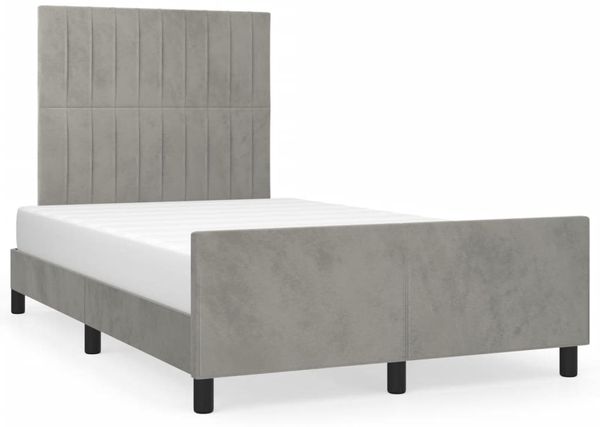 Einzelbettgestell Design für Erwachsene ohne Matratze Hellgrau 120x190 cm Samt d4899e
