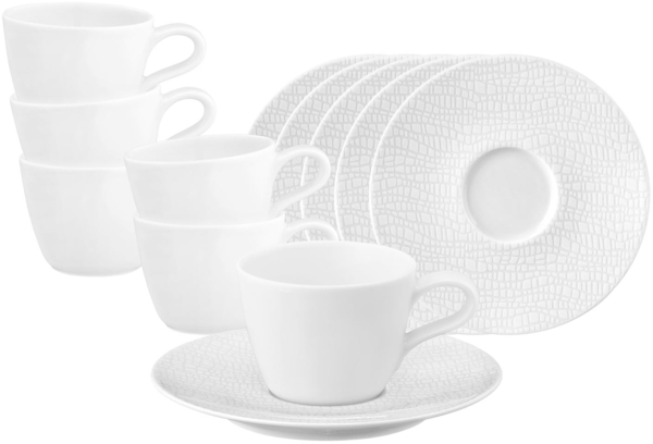 Seltmann Weiden Life Fashion Espressotasse mit Untertasse 90 ml 6er Set - Luxury White