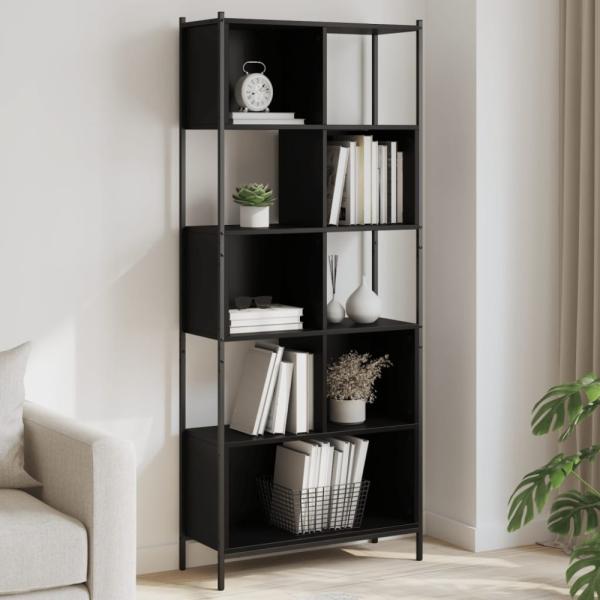 vidaXL Bücherregal Schwarz 72 x 28 x 172 cm Holzwerkstoff 3213652