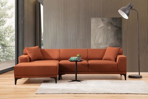 Ecksofa, 'Petra', 77 x 145 x 250, Orange