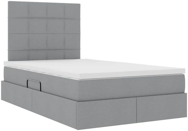 vidaXL Bett mit Stauraum und LED Hellgrau 120 x 200 cm Polyester 3372408 Bild 6