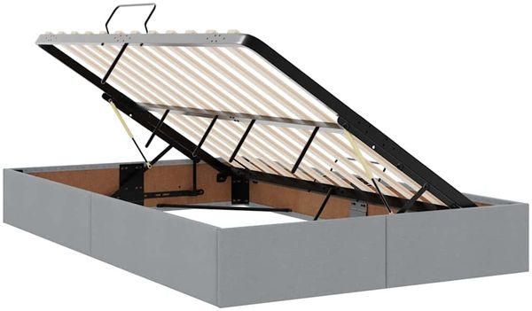 vidaXL Bett mit Stauraum und LED Hellgrau 120 x 200 cm Polyester 3372408 Bild 7