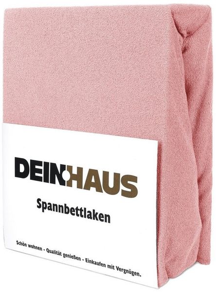 DH DEIN. HAUS Spannbettlaken Frottee Bettlaken mit Gummizug aus natürlicher Baumwolle, Gummizug: mit Gummizug, Baumwolle, atmugsaktiv, hautfreundlich, pflegeleichter Stoff