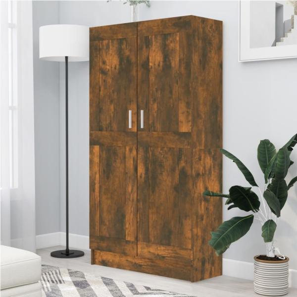 vidaXL Bücherschrank Räuchereiche 82,5x30,5x150 cm Holzwerkstoff 815612