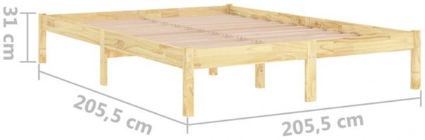 vidaXL Massivholzbett Kiefer 200x200 cm Bild 16