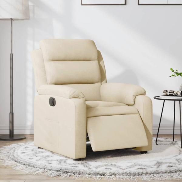 vidaXL Relaxsessel Elektrisch Creme Stoff 3204965