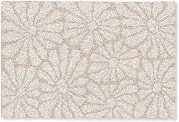 MuchoWow Fußmatte Floral - Druck - Beige - Braun - Minimalistisch, Rechteckig, innen Schmutzfangmatte, Tür, Schmutzfänger Flur, Teppich 60x40 cm