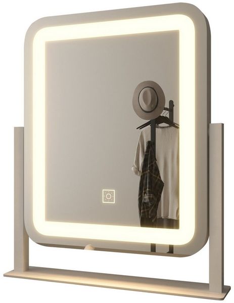 WDWRITTI Kosmetikspiegel Schminkspiegel mit LED Beleuchtung Touch Kalt/Neutral/Warmweiß Dimmbar (LED-Lichtspiegel Rund Rechteckig, Umweltschutz Bleifreier Spiegel), für Schlafzimmer Garderobe Schönheitssalon Friseursalon