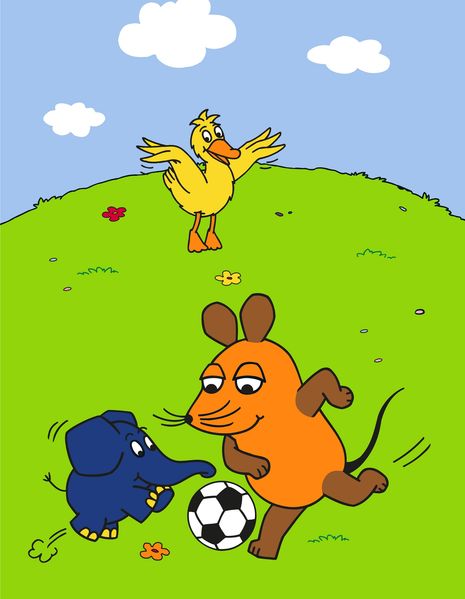 BERONAGE Kinderteppich Die Sendung mit der Maus Fußball Spiel-Teppich 100x133 cm, rechteckig, Höhe: 10 mm, rutschfest