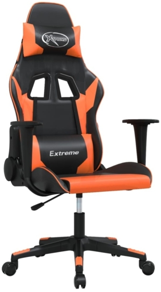 vidaXL Gaming-Stuhl mit Massagefunktion Schwarz und Orange Kunstleder 345451