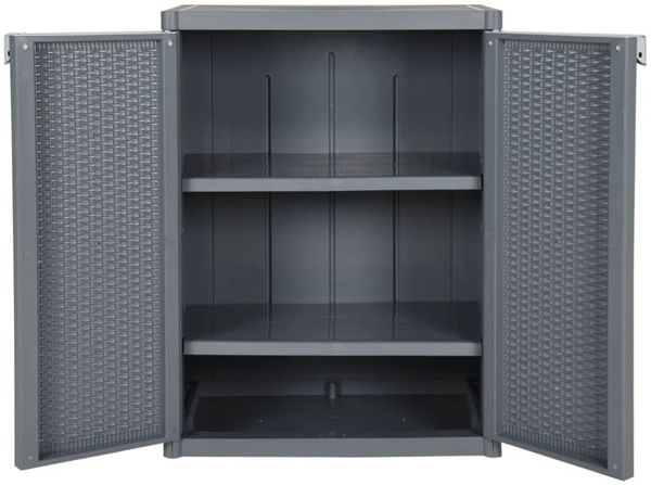 vidaXL Gartenschrank Grau 65x45x88 cm PP Rattan-Optik 364062 Bild 5