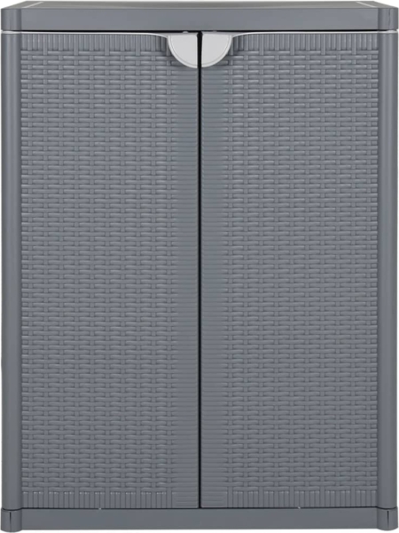 vidaXL Gartenschrank Grau 65x45x88 cm PP Rattan-Optik 364062