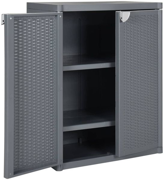 vidaXL Gartenschrank Grau 65x45x88 cm PP Rattan-Optik 364062 Bild 4