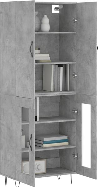 vidaXL Highboard Betongrau 69,5x34x180 cm Holzwerkstoff 3198069 Bild 3