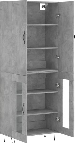 vidaXL Highboard Betongrau 69,5x34x180 cm Holzwerkstoff 3198069 Bild 4