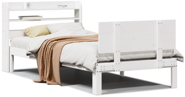 Einzelbettgestell Design für Erwachsene mit Kopfteil ohne Matratze Weiß 100x200 cm d3131e