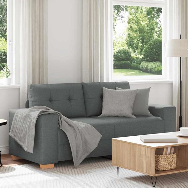 vidaXL Zweisitzer-Sofa Dunkelgrau 180x77x82 cm Stoff 4105079