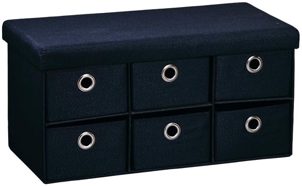 Kesper Sizbank mit Aufbewahrungsboxen, Material: FSC-zertifizierte Faserplatte, Maße: 76 x 38 x 38 cm, Farbe: schwarz, | 15954