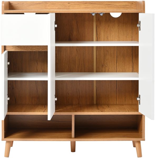 Kommode / Sideboard / Schuhschrank mit verstellbaren Einlegeböden – Minimalistischer Home Organizer mit Massivholzbeinen – Maße: H99 cm x B90 cm x T35 cm Bild 6