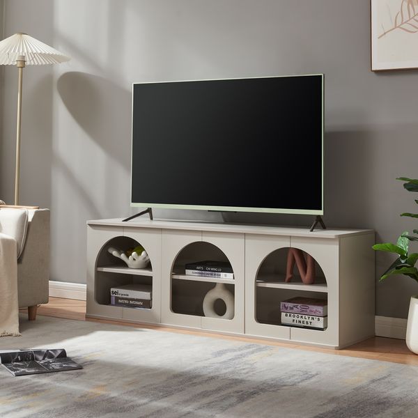 Fernsehtisch Trorhun 140x38x48 cm Grau [en. casa]