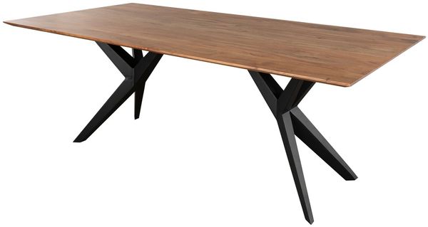 Esstisch Akazie 180x90x76 natur lackiert Beine anthrazit matt SWISS EDGE #20