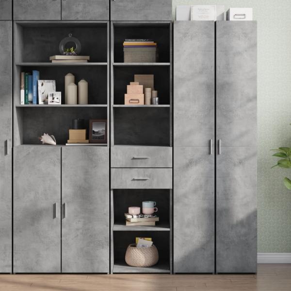 vidaXL Highboard Betongrau 45x42,5x185 cm Holzwerkstoff 3281451