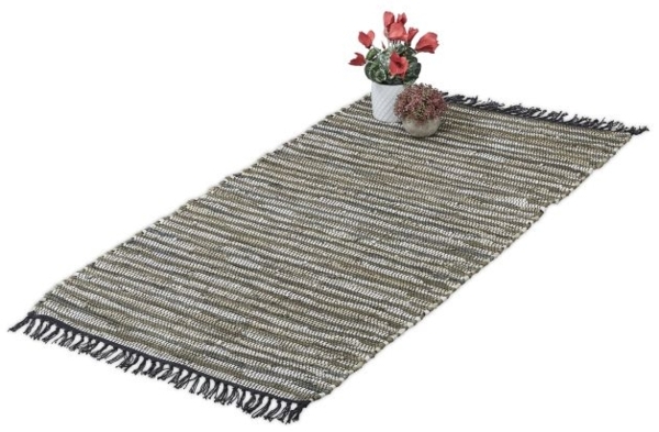 Flickenteppich Leder & Baumwolle