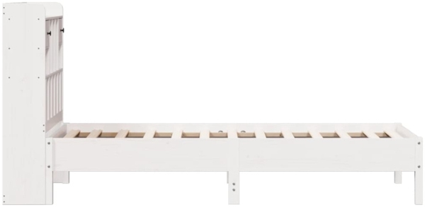 vidaXL Massivholzbett mit Regal ohne Matratze Weiß 90x190 cm Kiefer 3322931 Bild 4