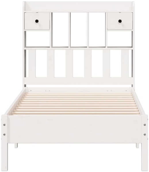 vidaXL Massivholzbett mit Regal ohne Matratze Weiß 90x190 cm Kiefer 3322931 Bild 3