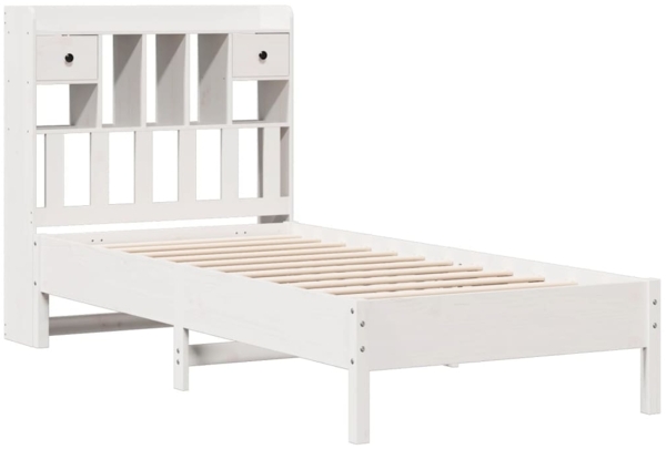 vidaXL Massivholzbett mit Regal ohne Matratze Weiß 90x190 cm Kiefer 3322931 Bild 2