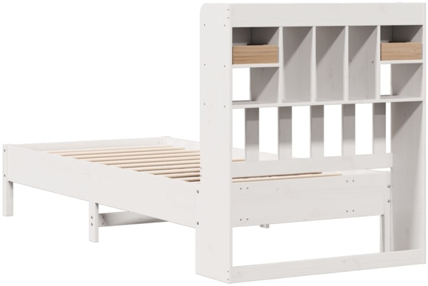 vidaXL Massivholzbett mit Regal ohne Matratze Weiß 90x190 cm Kiefer 3322931 Bild 5