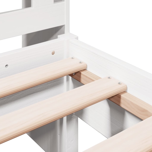 vidaXL Massivholzbett mit Regal ohne Matratze Weiß 90x190 cm Kiefer 3322931 Bild 8