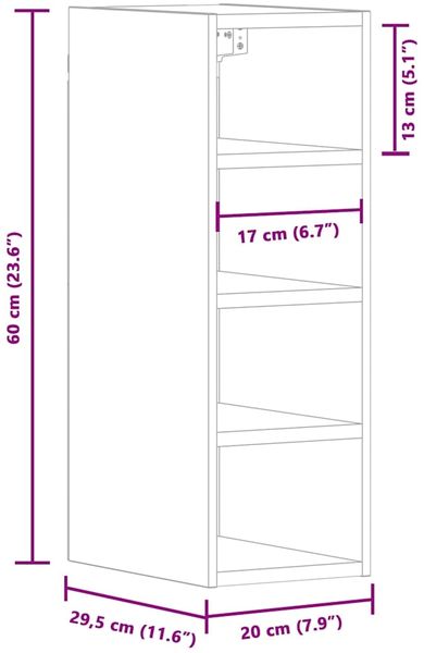 vidaXL Hängeschrank Riga Betongrau 20x29,5x60 cm Holzwerkstoff 854160 Bild 10