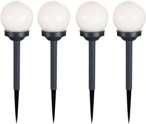 4er Set LED Solarlampen im Kugel Design für den Außenbereich