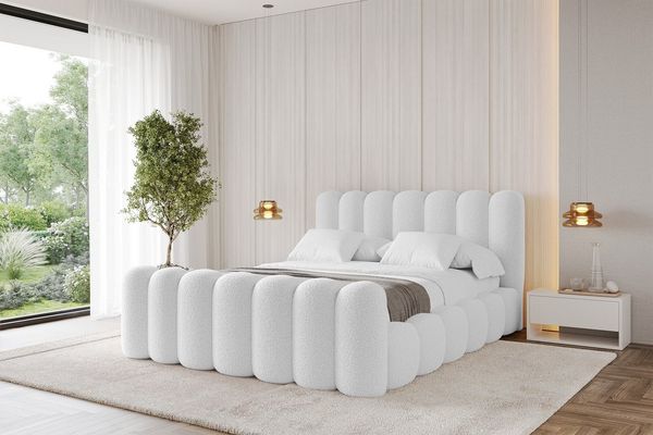 ALTDECOR Polsterbett SENA-Z (Polsterbett mit Bettkasten und Lattenrost, Boxbett ohne Matratze), Doppelbett mit Stauraum, Bett mit Kopfteil