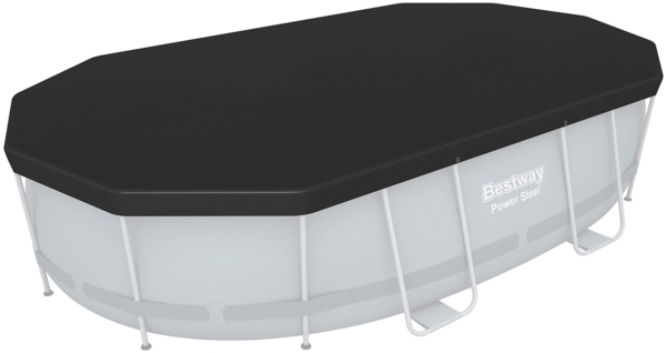 PVC-Abdeckplane 418 x 230 cm, schwarz, oval