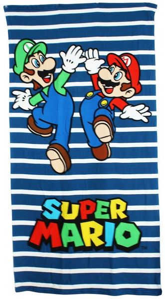 Super Mario Strandtuch Super Mario Luigi Kinder Mikrofaser Badetuch 70x140 cm