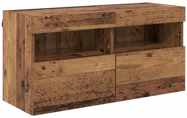 vidaXL TV-Wandschrank mit LED Altholz 80 x 30 x 40 cm Holzwerkstoff 882977 Bild 2