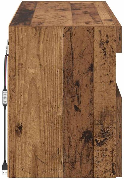 vidaXL TV-Wandschrank mit LED Altholz 80 x 30 x 40 cm Holzwerkstoff 882977 Bild 9