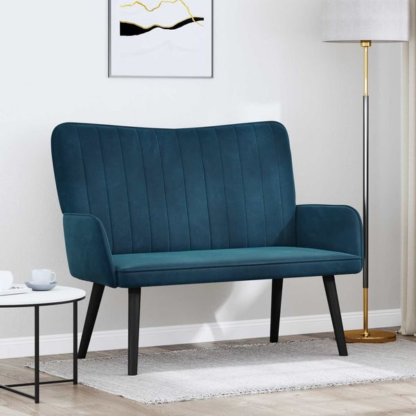 vidaXL 2-Sitzer Sofa Blau 115 x 61 x 87 cm Samt (V) 42028958
