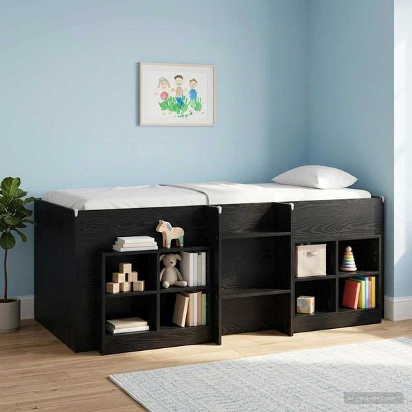 vidaXL Bettschrank 2 pcs Schwarze Eiche 66 x 33 x 48 cm Holzwerkstoff 893724
