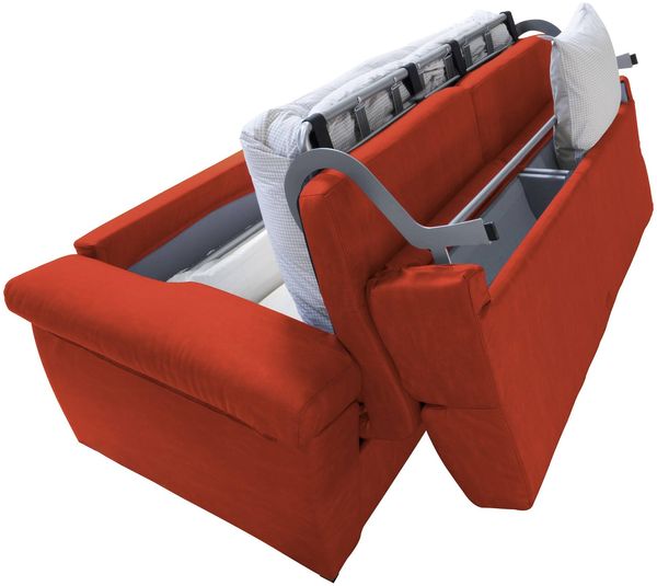 Dmora 2-Sitzer Schlafsofa Contrada, Schlafsofa fürs Wohnzimmer, gepolstert, abnehmbar, 100 % Made in Italy-Qualität, 205x95 h100 cm, Orange Bild 6