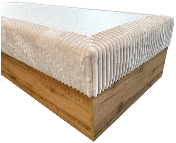 AN-MOEBEL4U Boxspringbett Boxspringbett TESSA in Stoff Cord, hochwertiger Topper aus hochelastischem Schaumstoff Bild 3